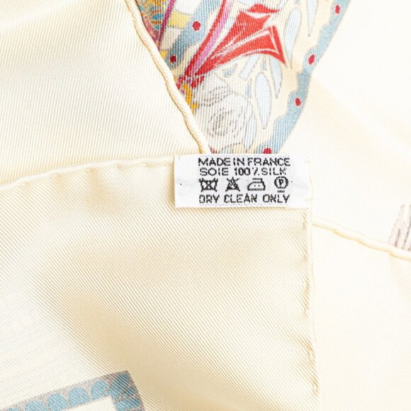 HERMES White Silk Scarf - Picture 5 of 6